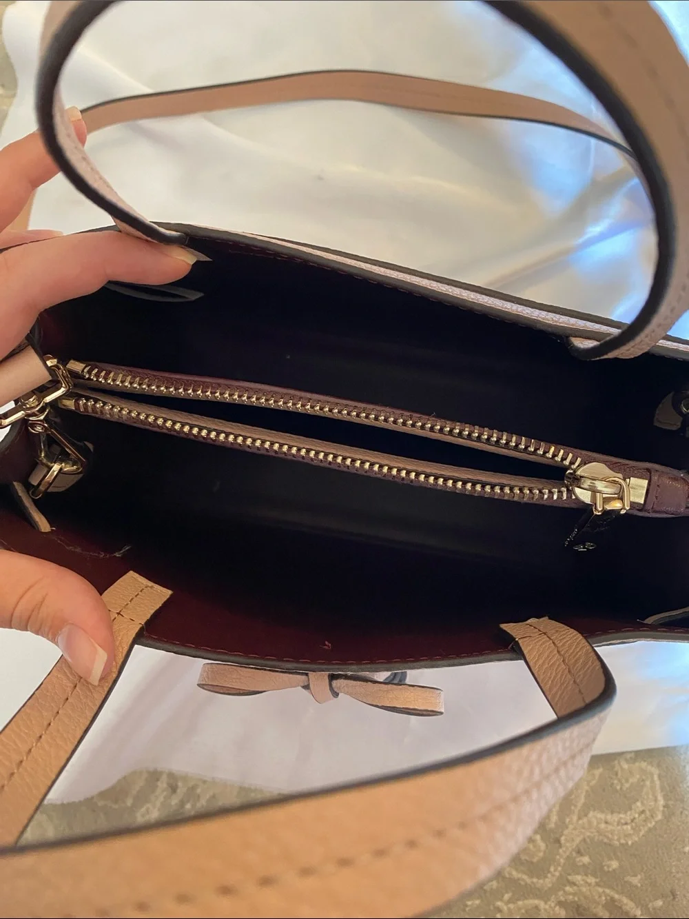 kate spade Dusty Blush Pink Pebbled Leather Top-Handle Satchel